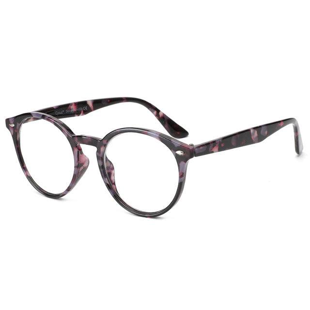 Cyxus Designer Trendy Anti Blue Light Reading Glasses Floral Frame Transparent Lens Unisex Eyewear 2067
